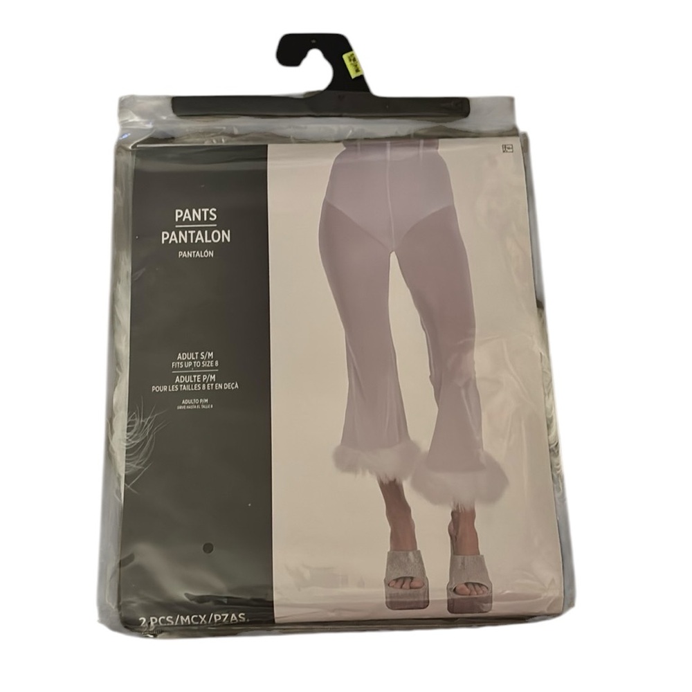 White Angel Pants with Faux Fur Trim